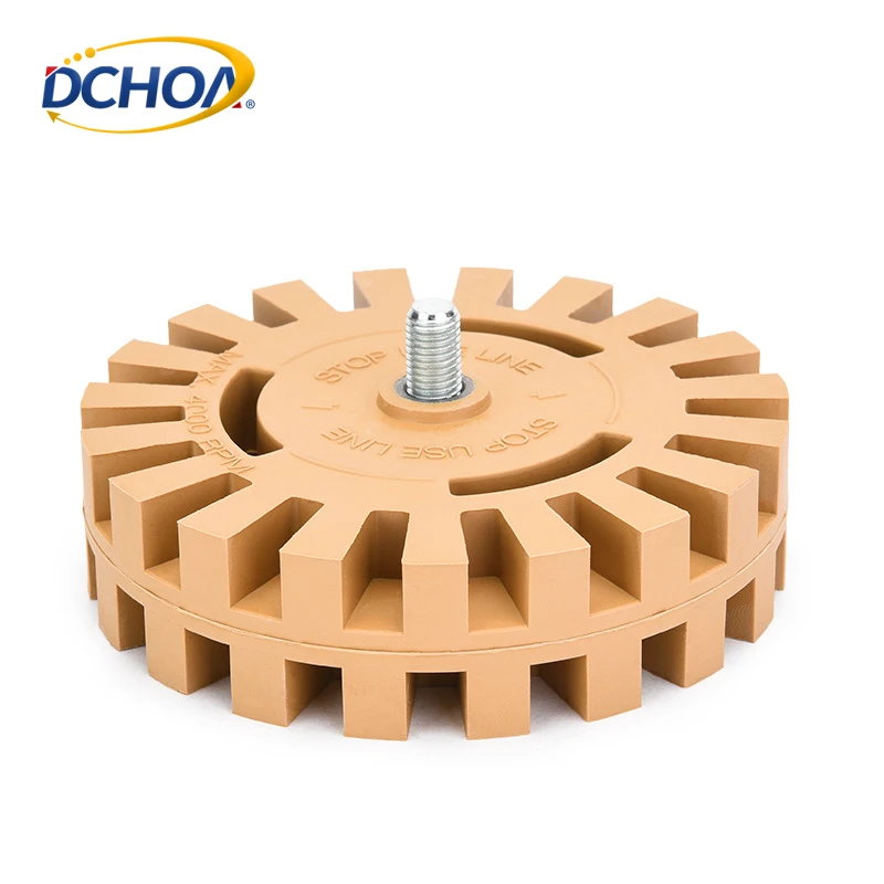 4inch Slotted Edge Pad Rubber Eraser Wheel with Drill Adapter Adhesive Remover Tool