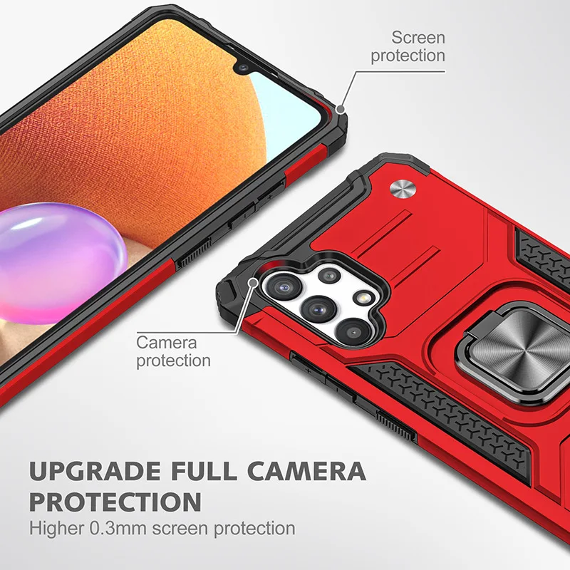 TPU PC military-grade shockproof metal ring holder phone case holder ring kickstand Armor phone case for Samsung S22 A03 164