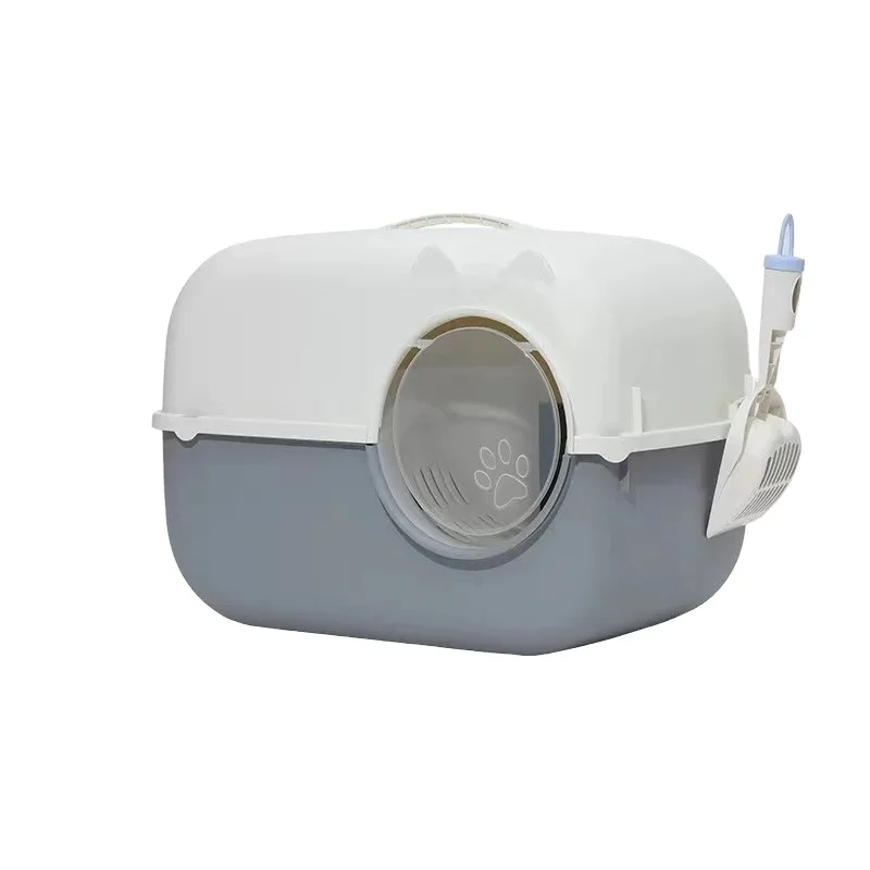 Luxury Pet Cleaning Cat Litter Box Big Space Closed Eco-friendly Enclosure Hooded Cat Toilet