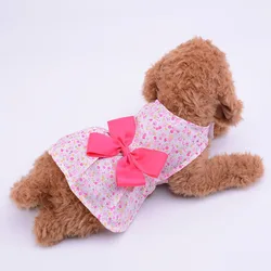 Manufacturer wholesale pink purple blue beautiful floral hand made pet clothes dog dress