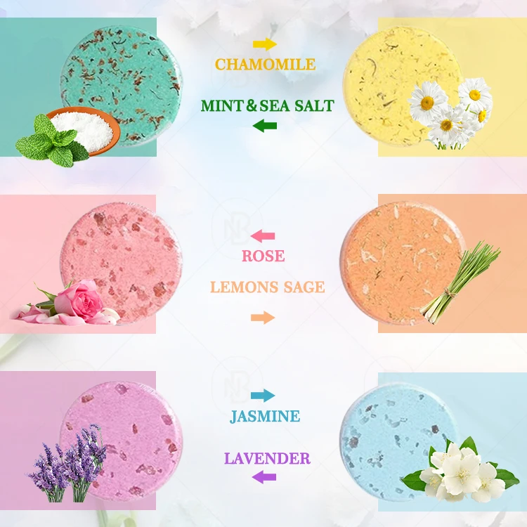 Private Label Organic Vegan Ecofriendly Relax Lavender Peppermint Tablets Aromatherapy Shower Steamer