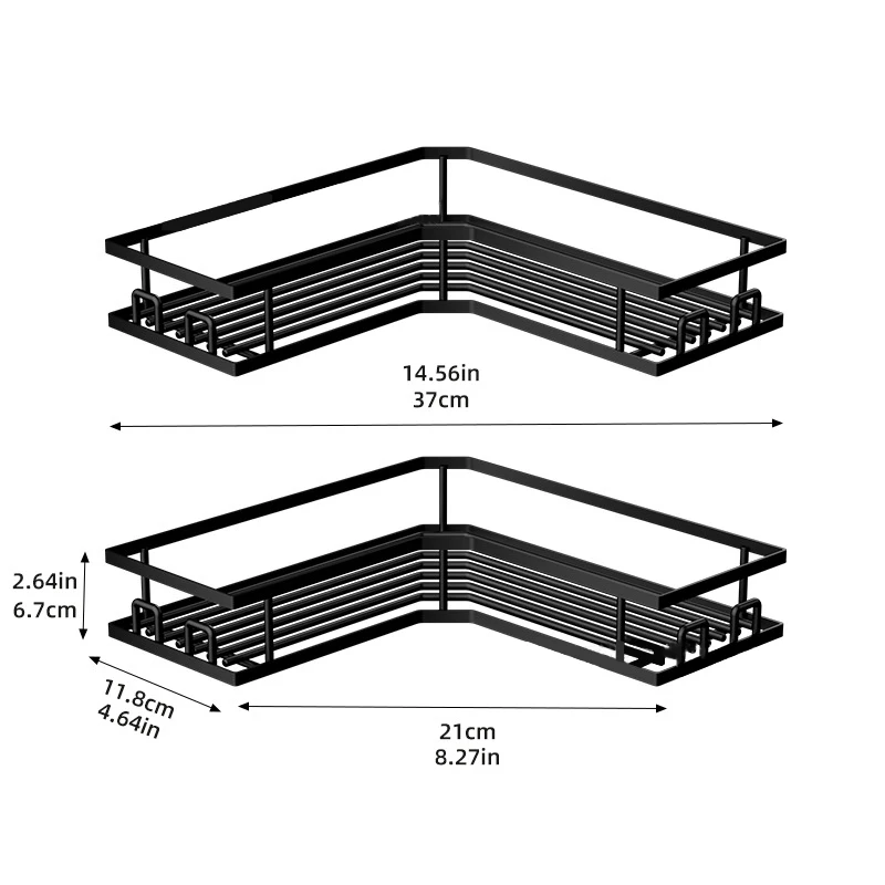 perforation-free bathroom Corner Shower Caddy Organizer Shelf triangular wall mounted storage rack Shelves