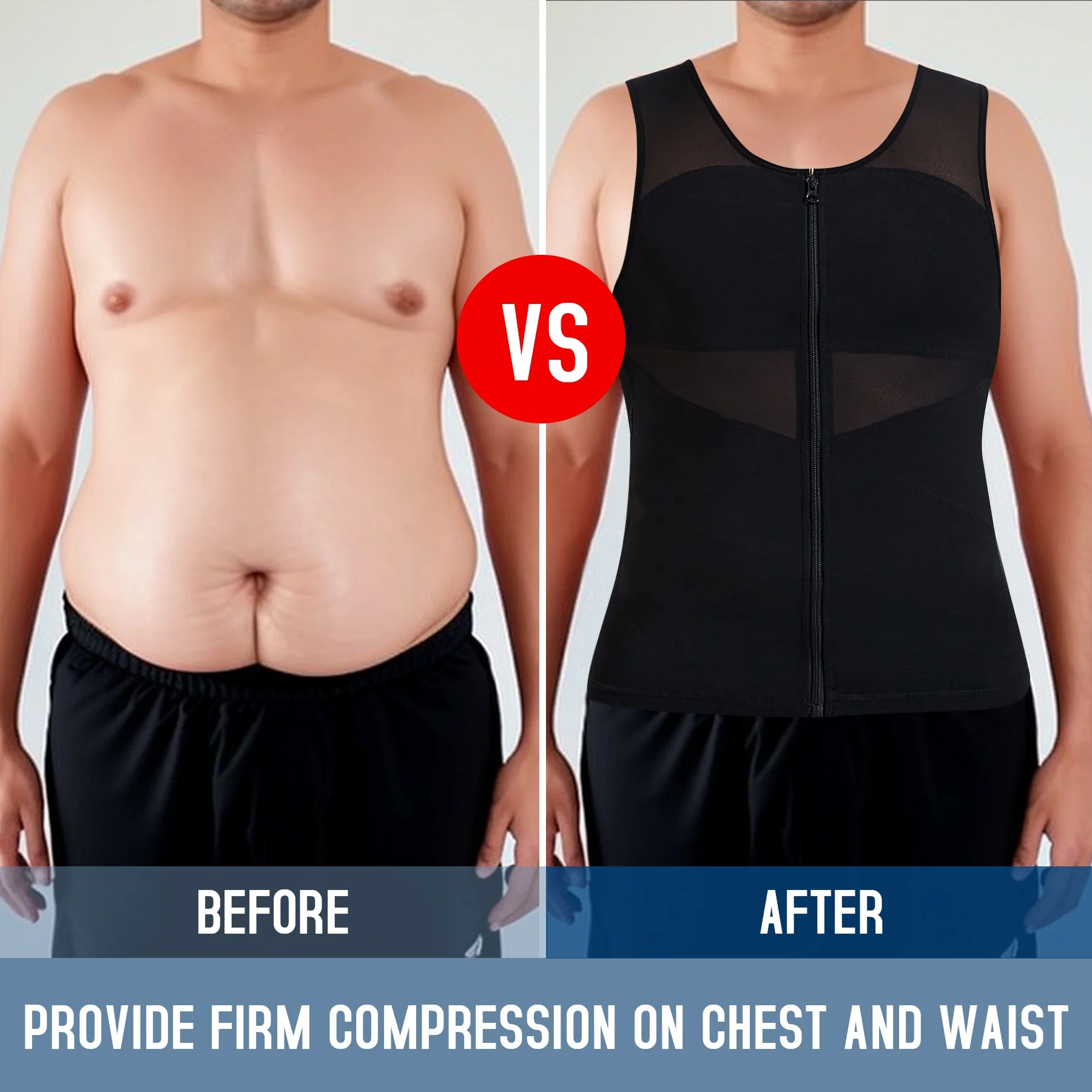 High Quality Gynecomastia Compression Shirts for Men Shapewear Tummy Control Body Shaper Slimming Undershirts