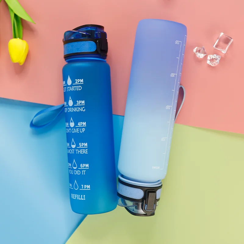 Cute Water Bottle for School Kids Girls, BPA FREE Tritan & Leak Proof & Easy Clean & Carry Handle bottle water , 32oz/1000ml