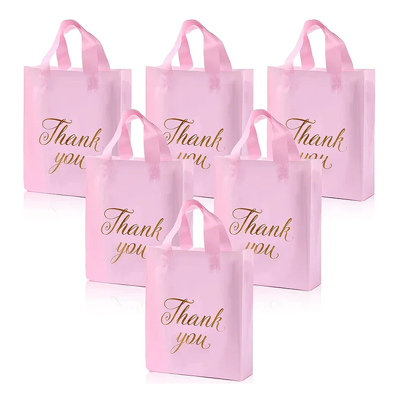 Wholesale Die Cut Handle Bag Manufacture Ldpe Hdpe Thank You Bags With Loop Handle Reusable Bag For Boutiques