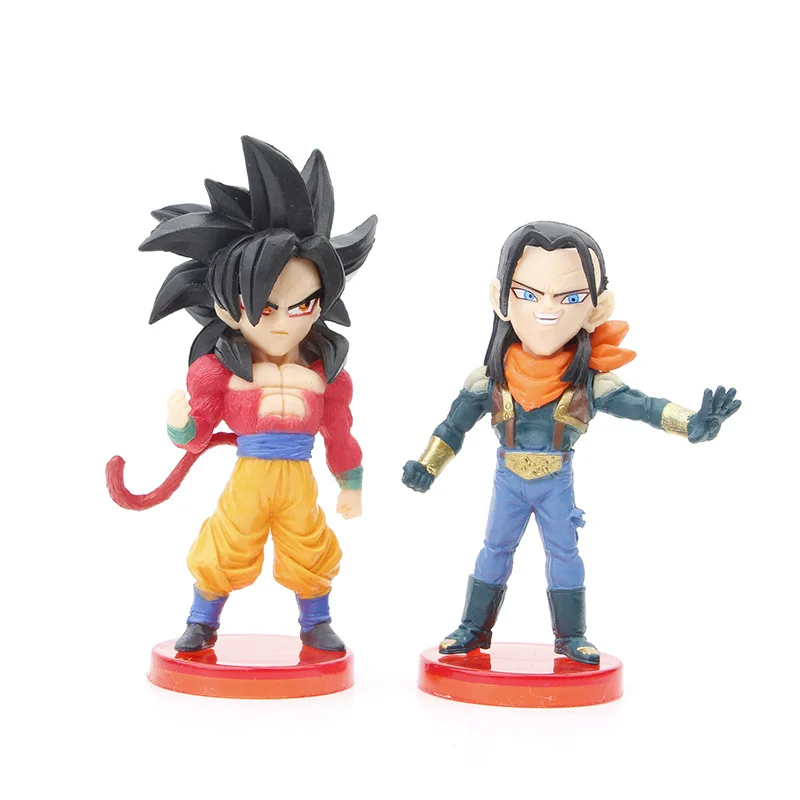 6Pcs Creative Cartoon Ornaments Anime Figure Model Goku Gohan Pan Dragon Balls Action Figures