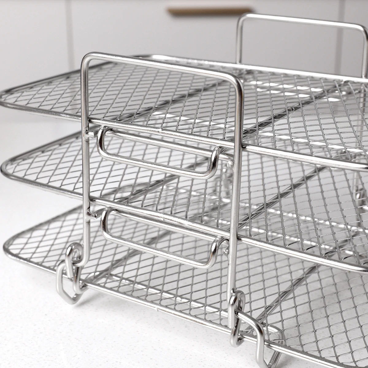 304 stainless steel 3-layers air fryer bbq rack for kitchen cooking