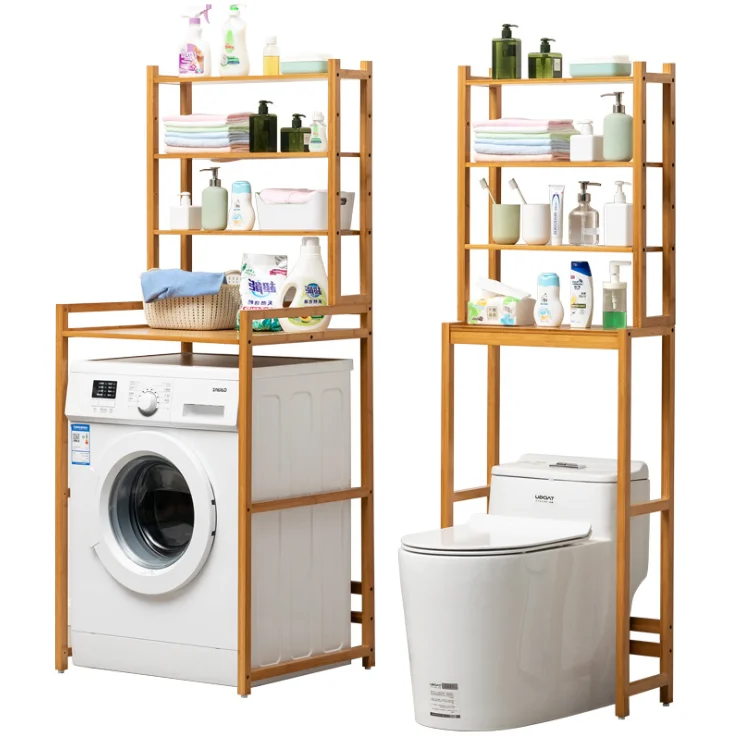 
3 tier Bathroom Space Saver Towel Shampoo Accessories Organizer Rack Over The Toilet Washing Machine Storage Shelf 
