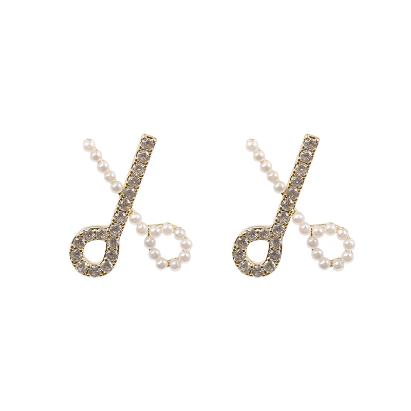 Personalized scissors design earrings female temperament net red long light luxury earrings 2021 new earrings