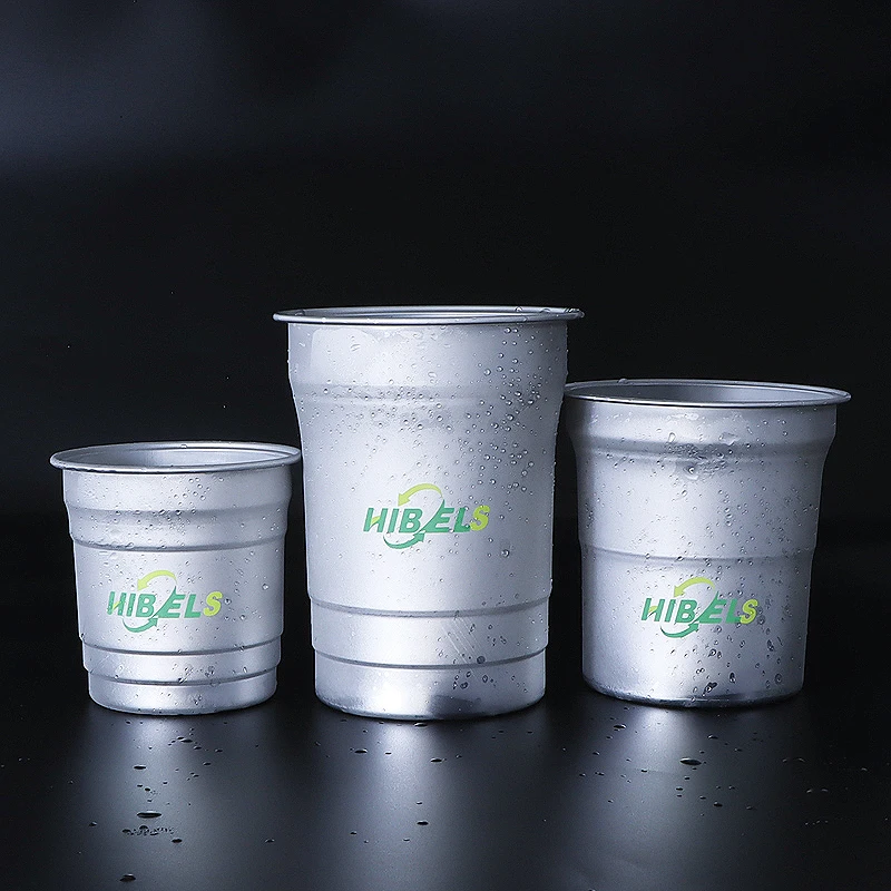 Custom logo sustainable aluminum beer mug 270ml 480ml 600ml outdoor camping aluminum cups for bar