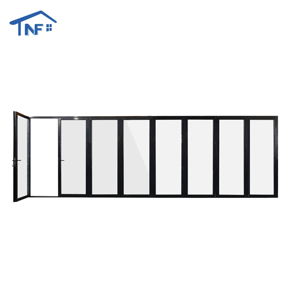 Custom veranda exterior accordion bifold door glass sliding patio bi-folding bifold aluminum bi folding door white bifold doors