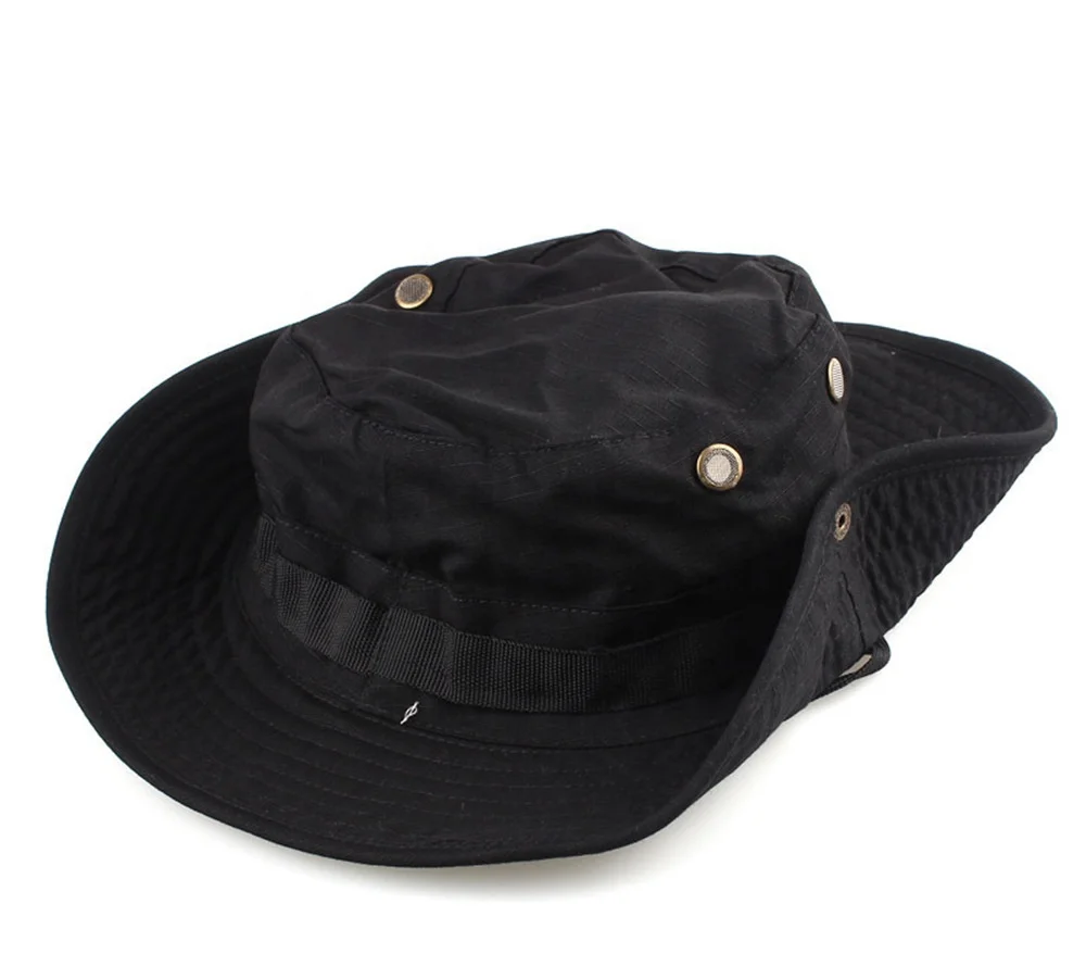 Desert Jungle Camo Tactical Boonie Hat Custom Design Logo String Hunter & Fisherman Hat Tactical Boonie Bucket Hat