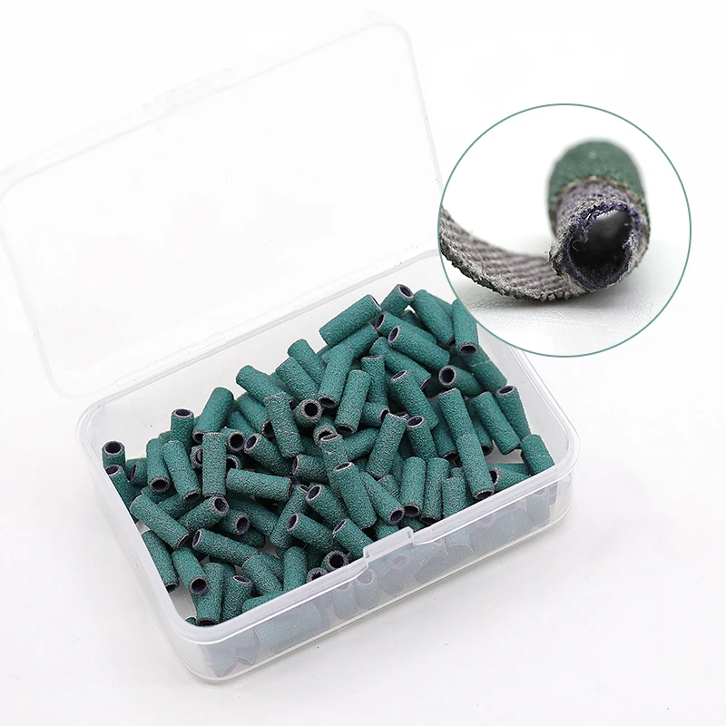 3mm Nail Sanding Bands Manicure Grinding 240 Grit 100pcs Bag Mandrel Bits Mini Sanding Band Mandrel Small