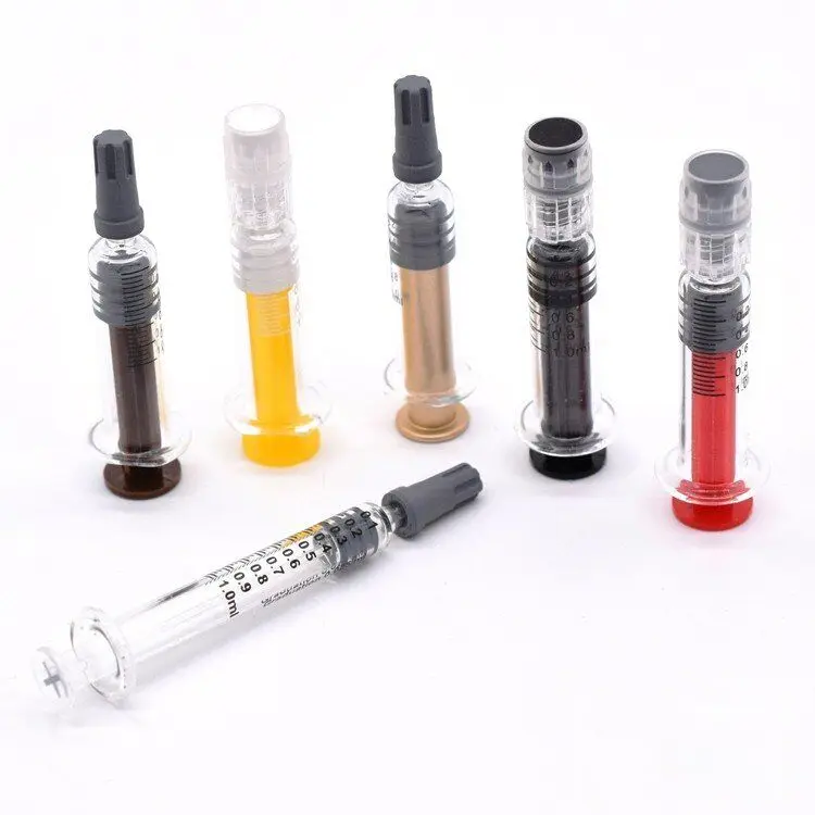 1mL Luer Lock Glass Syringe w/o Needle 1ml Glass Syringe with Stainless Steel Plunger (Colorful)