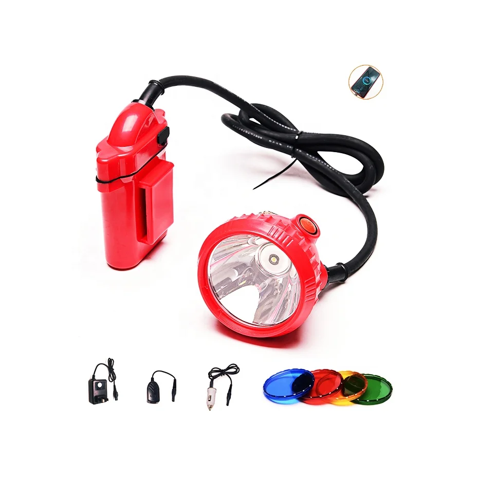 LED Corded Rechargeable Safety Explosion-Proof Miners Mining Headlamp Cap Lamp USB Used as Power Bank
