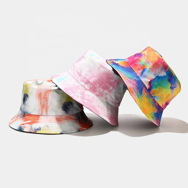 Wholesale OEM custom  Bucket hat Custom Printed cap and hat Colorful Floral Print fishing 100%Cotton Lovely Unisex Bucket Hats