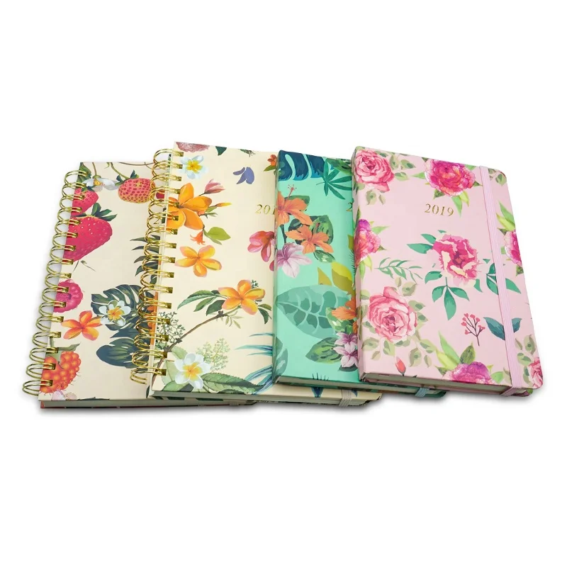 Fresh Plant Planner Planner Double Helix Coil Series A5 Size Journal 100 Sheets Spiral Paper Gift with and Diary Custom Polybag