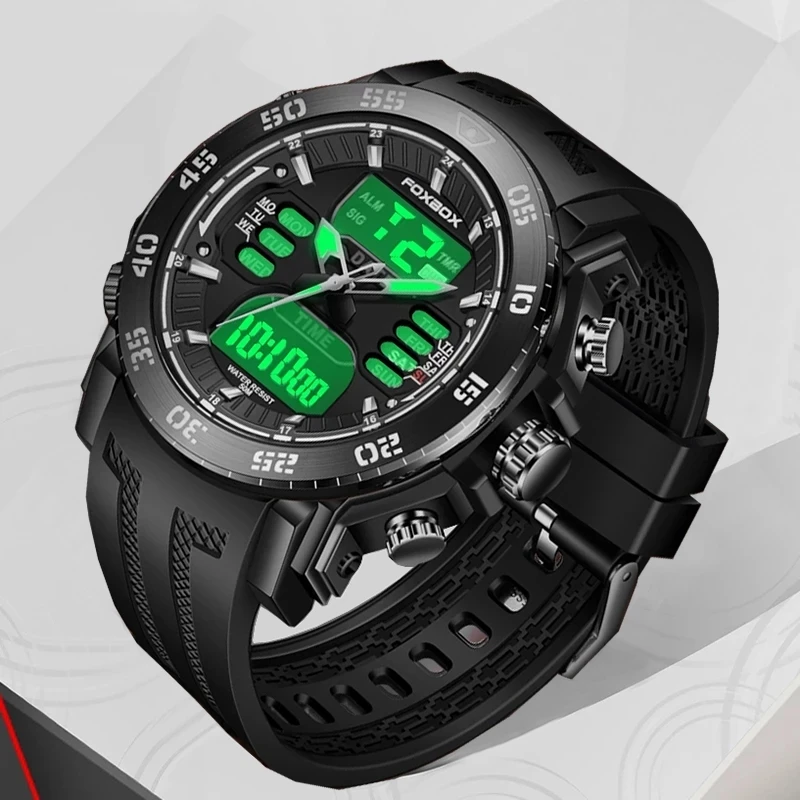 LIGE FB0009 Top Luxury Watch  Mens Watches Waterproof Sport Wristwatch Dual Display Watch Male Relogio Masculino