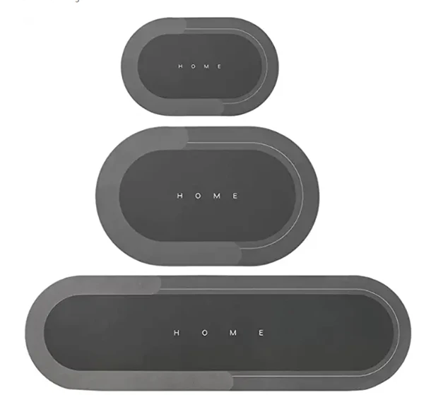 Anti Slip Soft Thin Large Long Unique Diatom Mud Bath Mat 2 Pc Set Memory Foam Shower Floor Mats