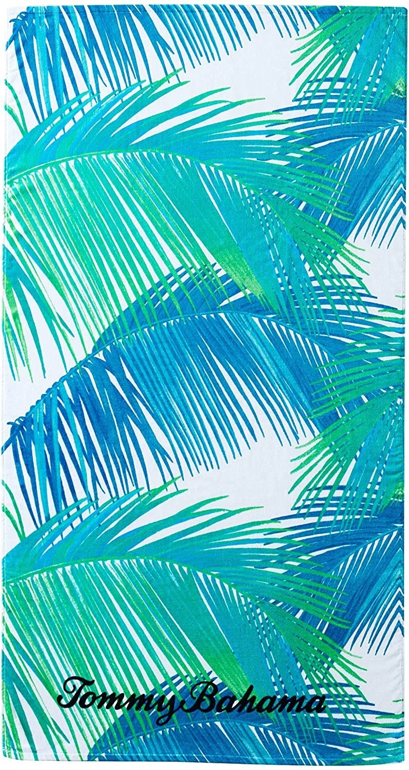 Wholesale High Quality White Blue Stripe Quick Dry Rectangle Beach Towel With Custom Print