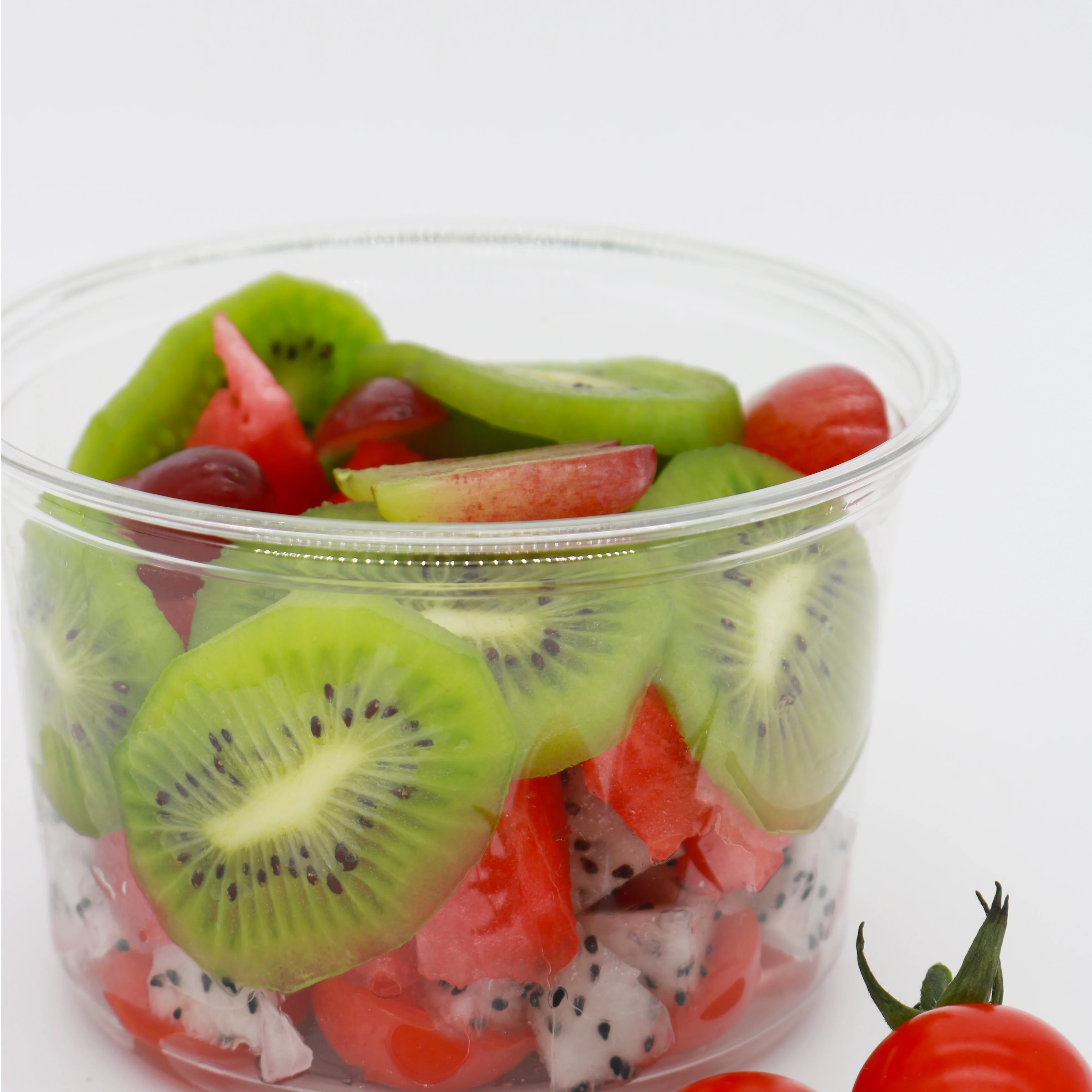 Wholesale logo printing disposable plastic salad food fruit yogurt container with lids16oz 18oz