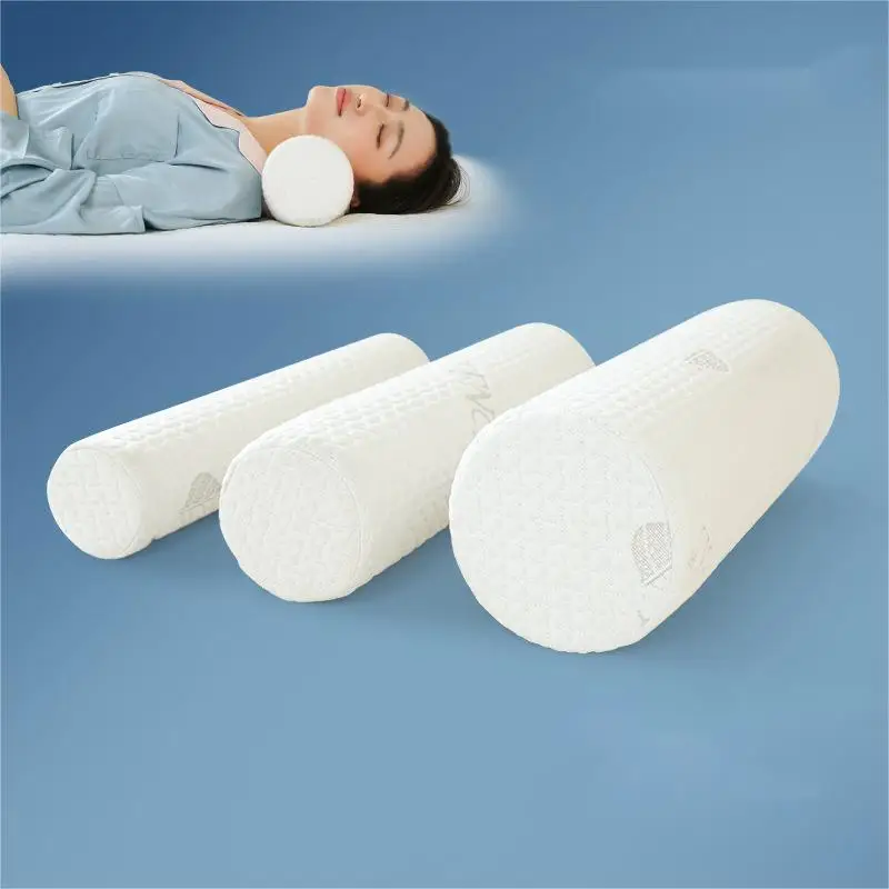 Cervical Neck Roll Memory Foam Pillow Bolster Pillow Round Neck Pillows Support for Sleeping