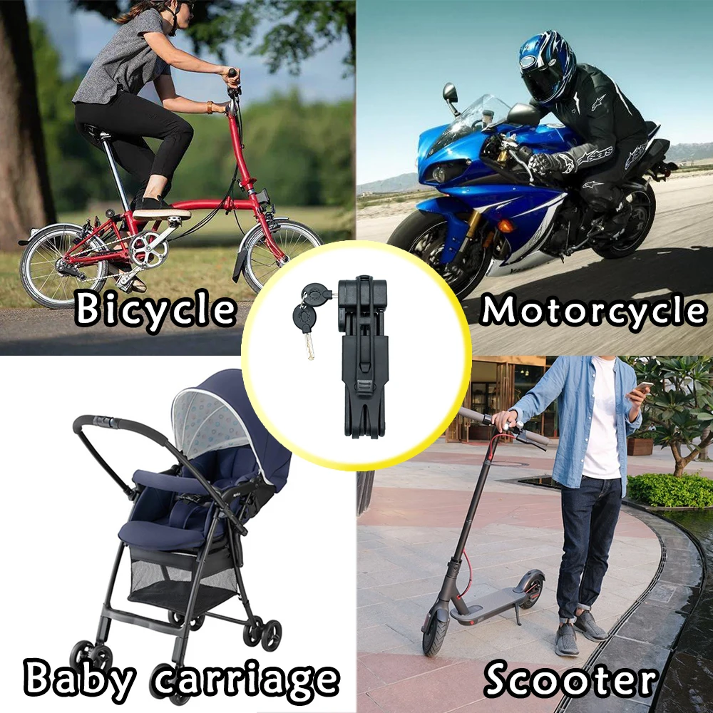 UMEDO factory outlet Anti-theft Bicycle Accessories Alloy Steel city Bike Folding Lock Safe motorcycle Lock