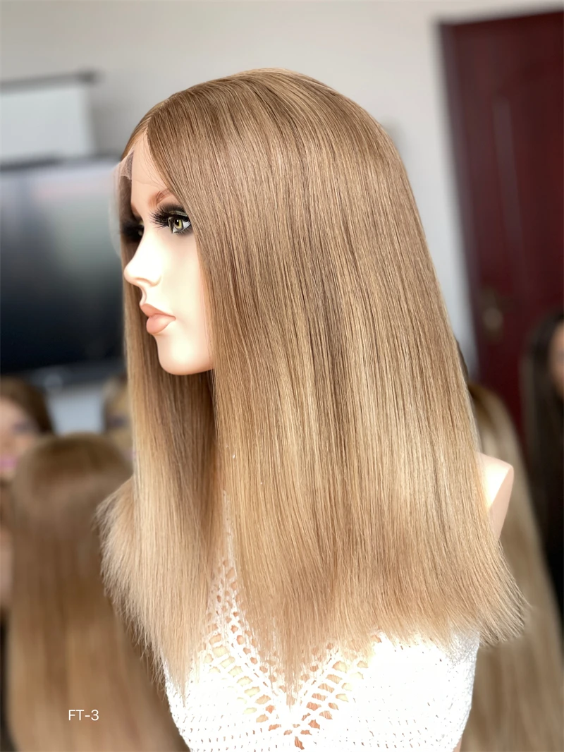 Most Popular Jewish Wig Style Customer Color Short Length Small Knot European Human Hair Silky Straight