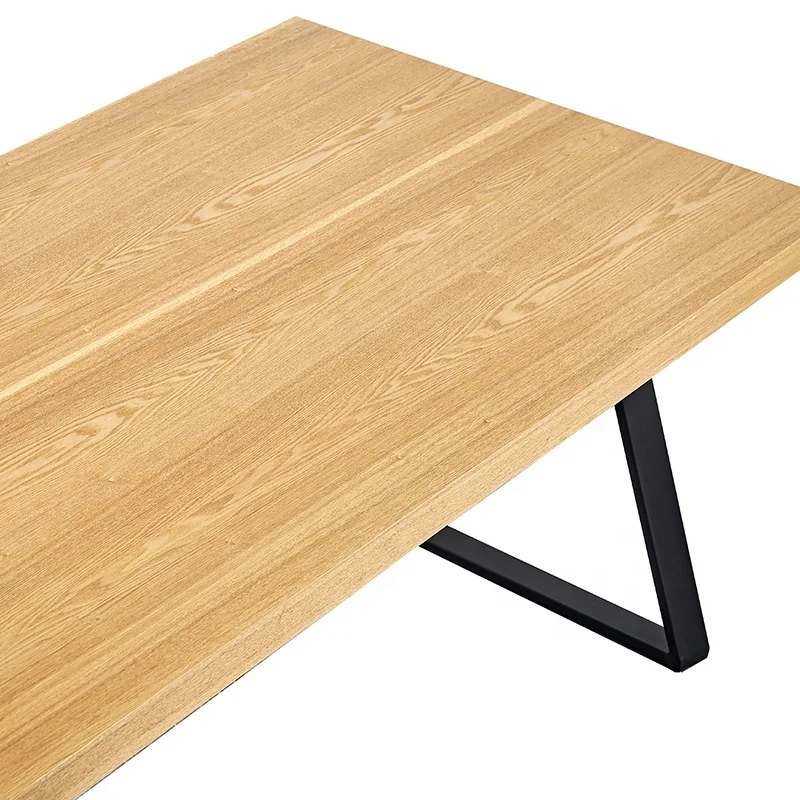 Classic Metal Frame Restaurant Dining Table With Mdf Top Wooden Dining Table