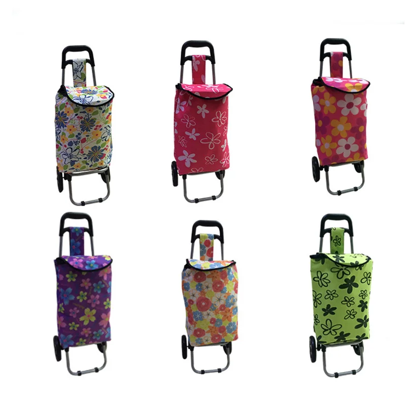 Supermarket Folding Mens Bag Cart/Trolley on Wheels with Custom Logo/Color