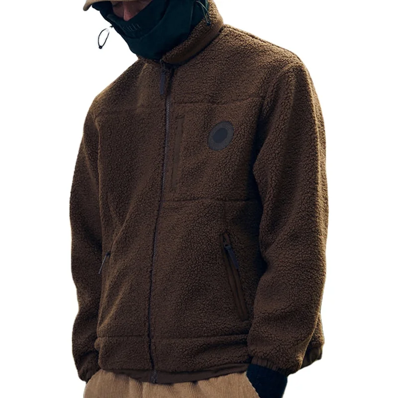 Зимняя классическая мягкая плюшевая флисовая куртка на молнии с регулируемой посадкой