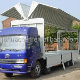 Hydraulic system for wing body truck