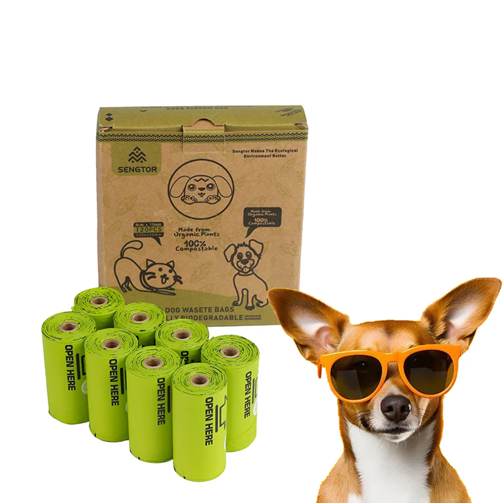 Wholesale Biodegradable poop Bags to Collect Poop Plastic Compostable Pack Dog Waste Eco friendly Dog Poop Bags