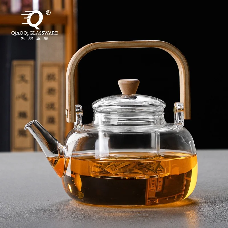 30oz glass Tea Kettle and tea pot Maker Glass Teapot with Removable Loose Tea Infuser Stovetop Safe Glass teapot