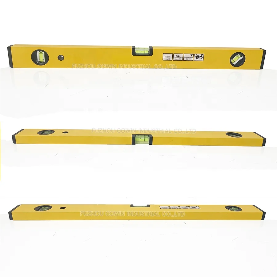 High accuracy 600mm box beam level I beam Spirit level with 3 transparent vials