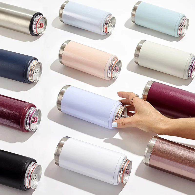 12oz Can Cooler Vacuum Insulated Mug Double Layer Vacuum Insulated Beverage Beer Bottle Cooler Container