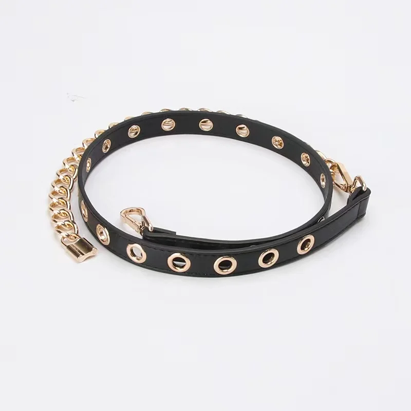 Belt Ladies Jeans Pants Punk Hip Hop Eye Free Punch Belt Fashion Versatile Decorative Belt