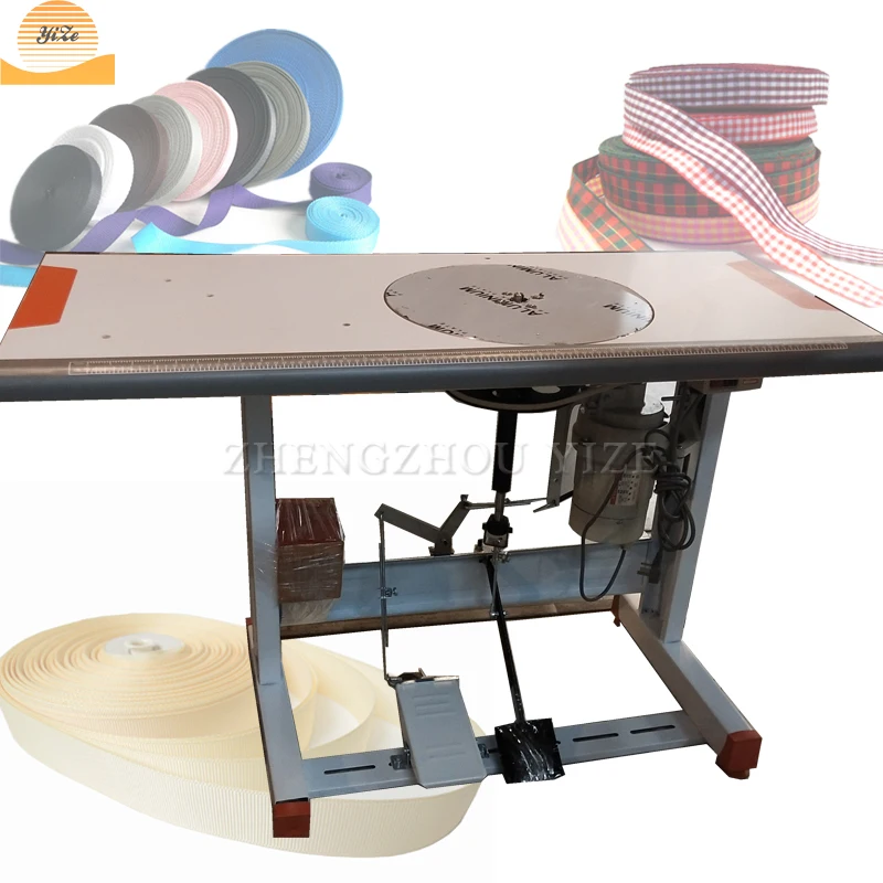 Automatic fabric elastic band glue tape roller belt type coil winder machine narrow webbing tape rolling coil winding machinery