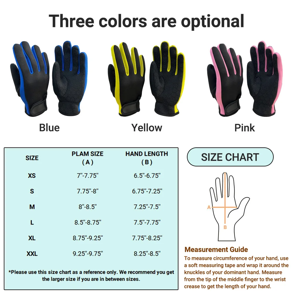 2mm Neoprene Diving Gloves for Men Women Flexible Thermal Full Finger Wetsuit Gloves for Snorkeling Kayaking