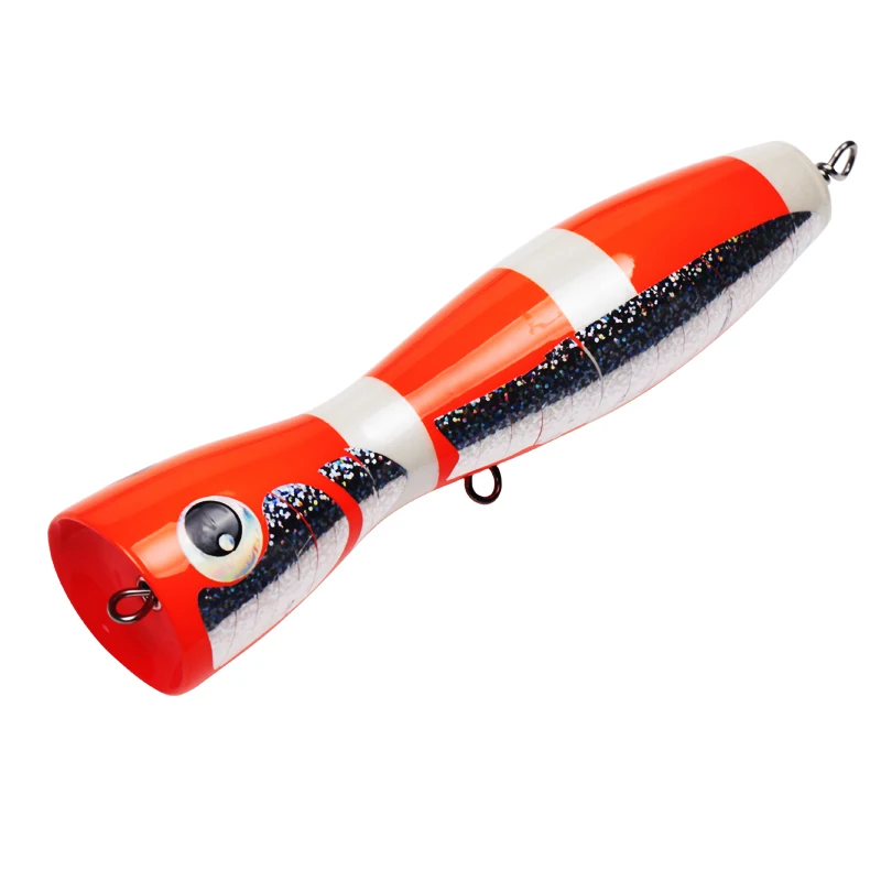 Factory price Wood Popper Lure Tuna Big Game Fishing Wooden Stick Bait Surface Trolling Lure