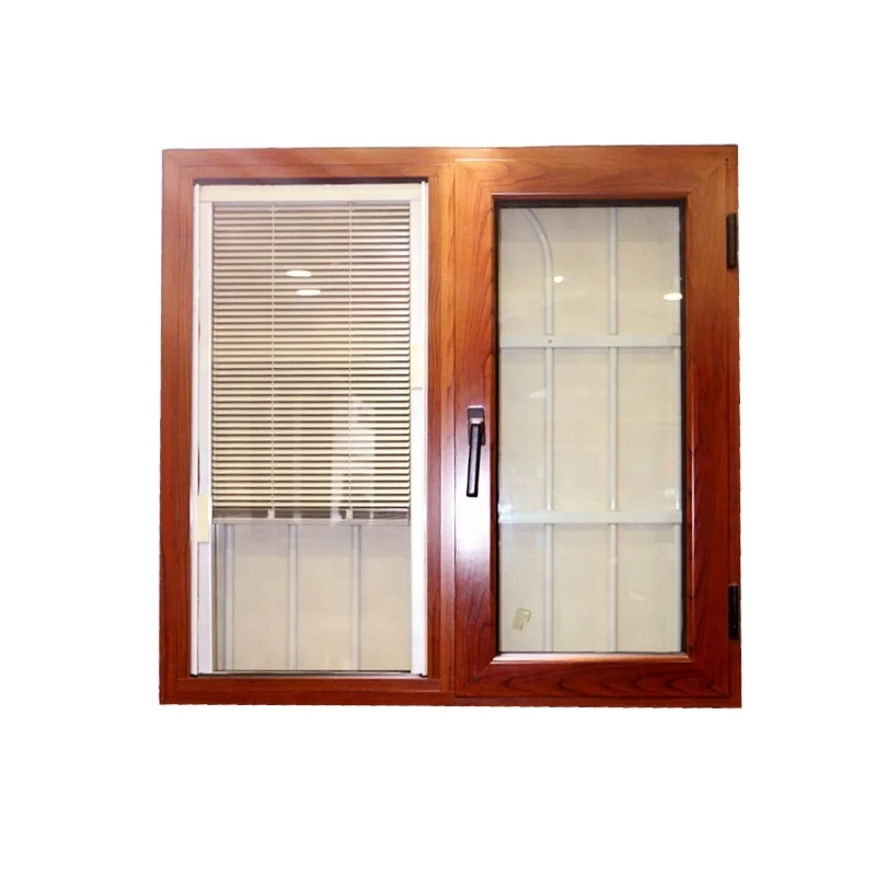 Arched Double Glazed Windows With Micro Blinds Inside Aluminum