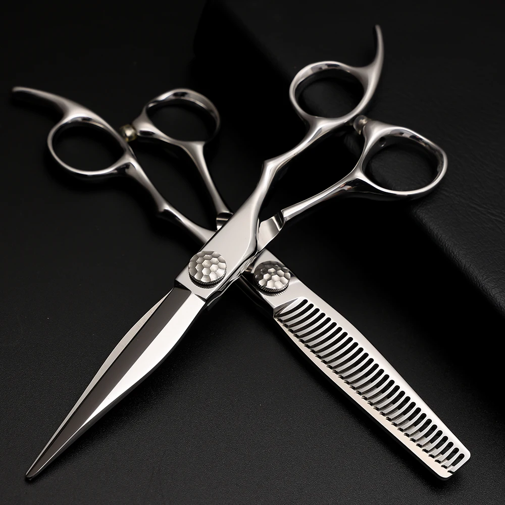 The New Listing Private Scissor Mc-60 In Gold Lefty Aichi Professional Kasho 6.5 Inch Barber Cutting With Diamond Hair Scissors