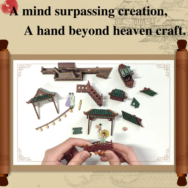 2025 Diy Book Nook Night Market Chinese Style Dollhouse Miniature Booknook Bookends Shelf Insert Bookshelf Craft Decor LED Light