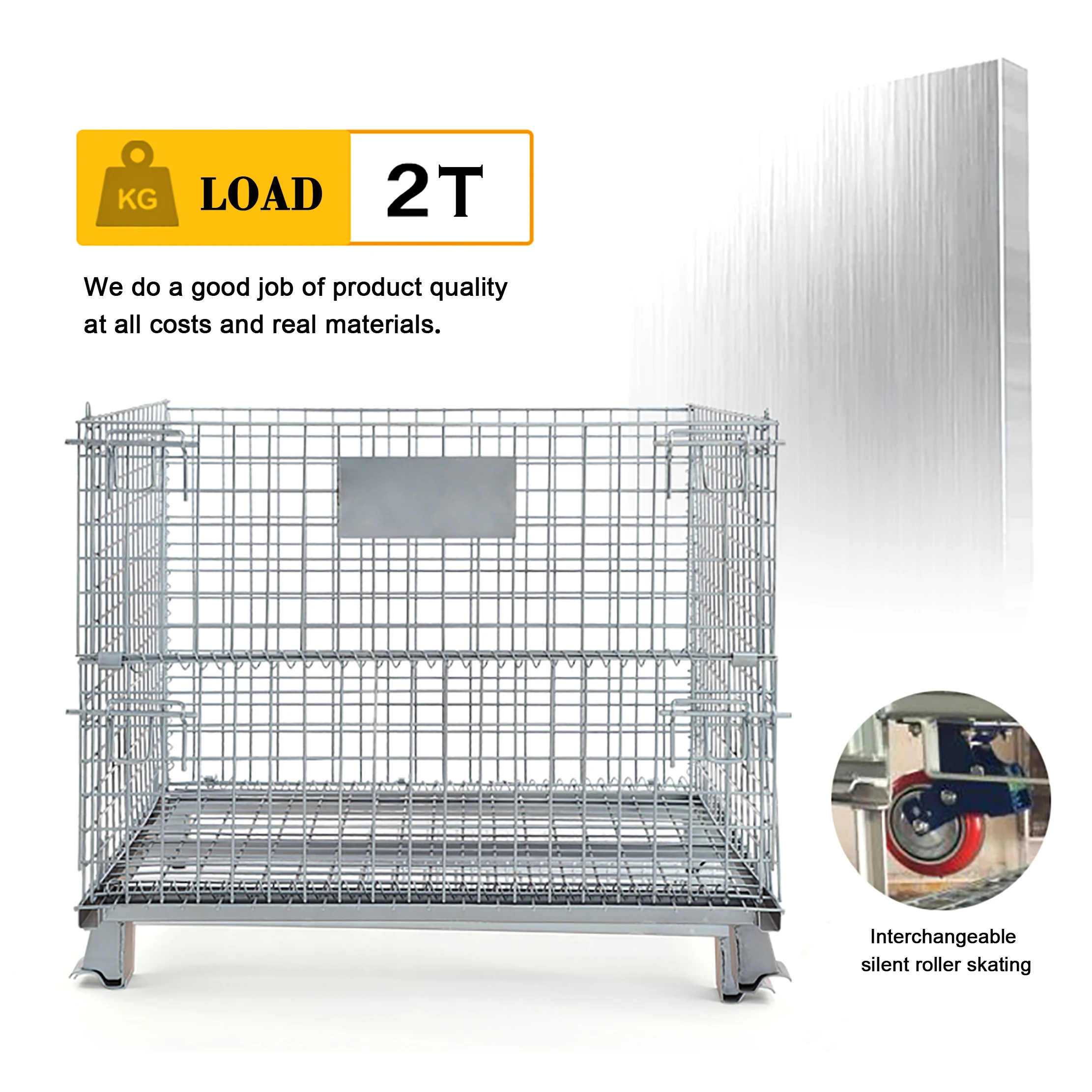 Customized OEM Metal Storage Cage Folding Wire Mesh Cage Storage Steel Crate