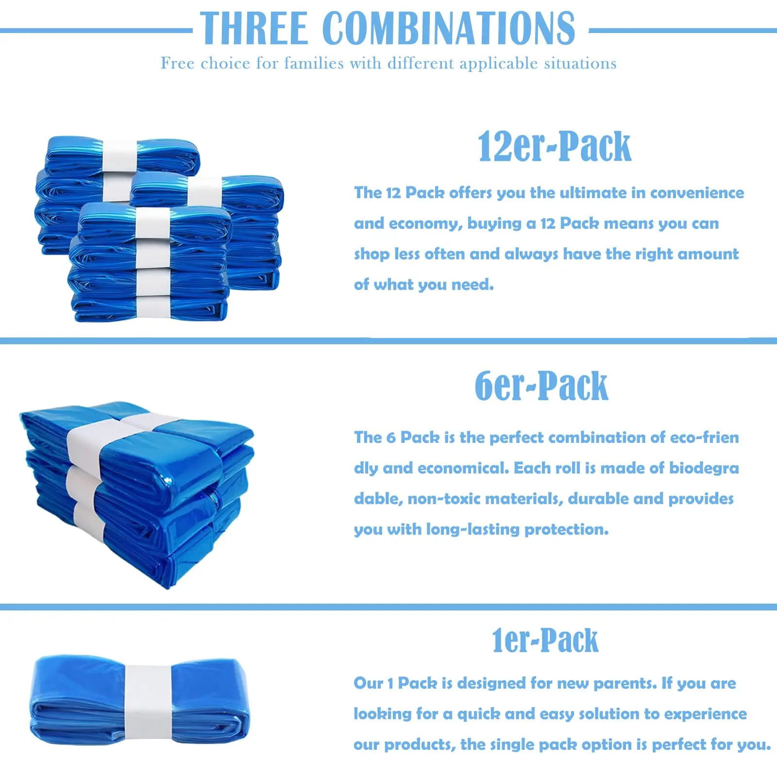 12 Nappy Bin Refill Cassettes Excellent Sealing and Toughness Nappy Bin Refill Bags Compatible with All Nappy Bins & Cat