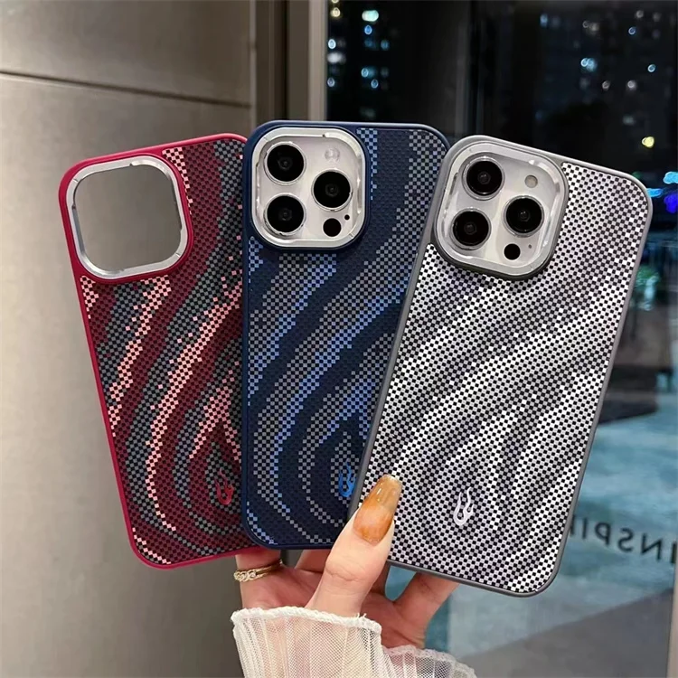 Luxury Hot Selling Creative Design Image Carbon Fiber Fundas Back Cover for iPhone 15 Pro Max Magnetic Leather Phone Case16 Plus