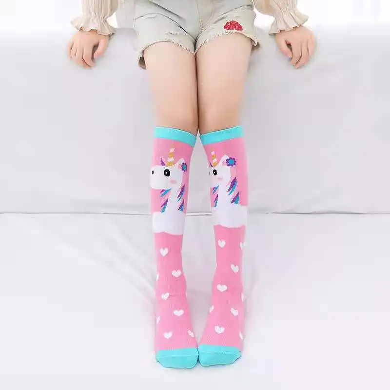 Girls Knee High Socks Cute unicorn Animal Pattern Novelty