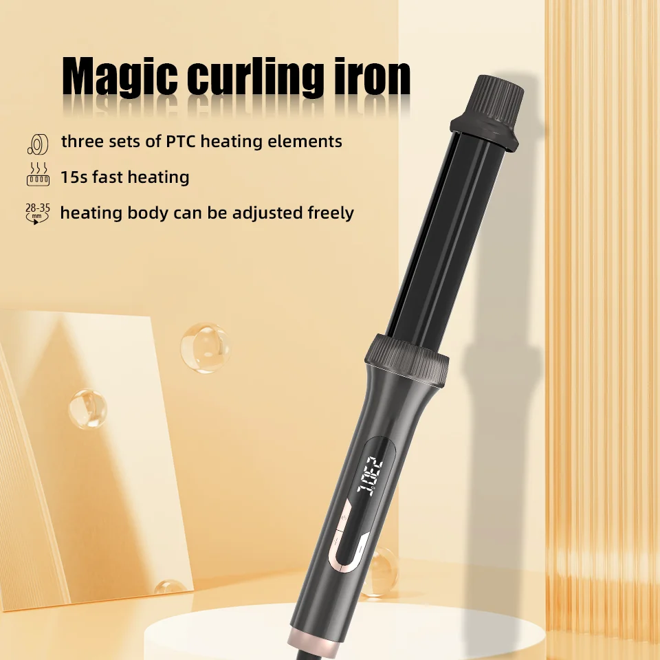 Adjustable 28/35mm Curling Iron Professional Lcd Display 360 Degree Rotating Wire Rotation Hair Curler