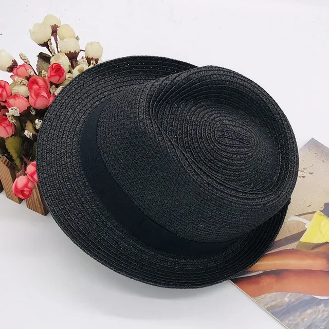 Custom Logo Panama Fedora Straw Hats For Men Women Paper Grass Beach Jazz Hats