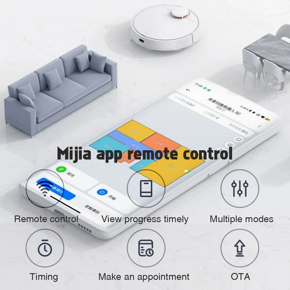 Робот-пылесос MIJIA 3C Швабра для бытовой техники пылесос 4000 Па швабра с циклонным всасыванием